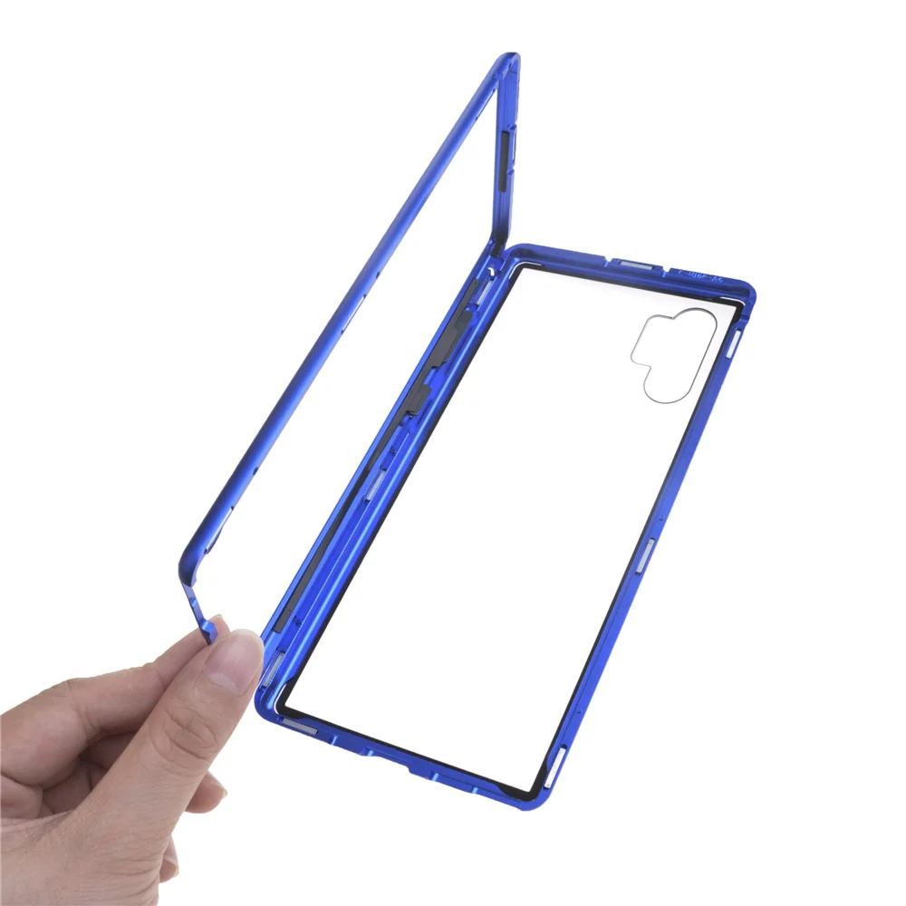 Для samsung Note 10 Pro Магнитный адсорбционный металлический чехол из закаленного стекла для сотовых телефонов прозрачный защитный чехол
