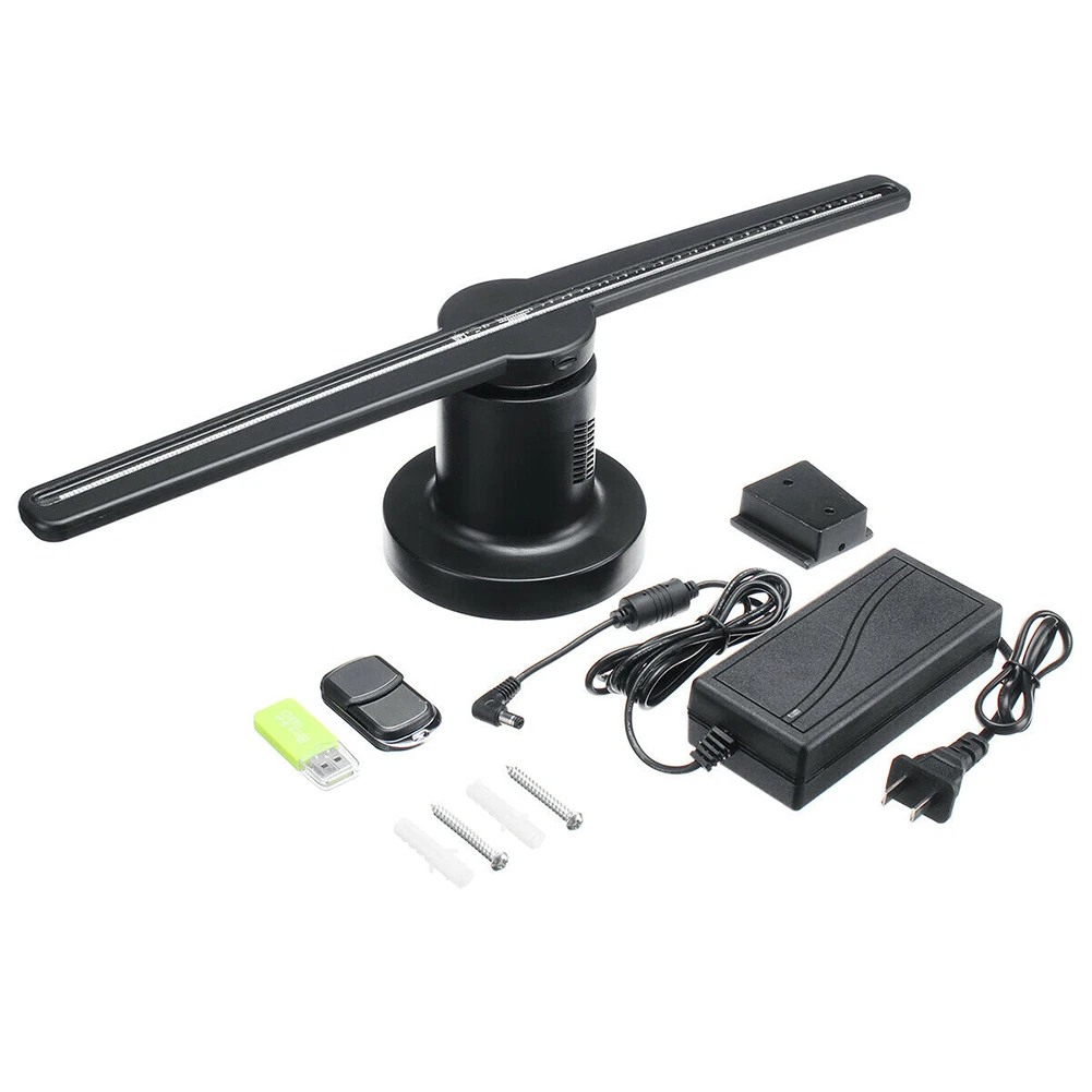 

Portable Advertising Machine Black Holographic Projector Display Fan 224 LED Easy Install Cinemas Exhibitions 3D WIFI 100-240V