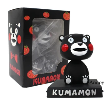 

Kumamon Black Bear Bobble Head Doll Piggy Bank PVC Figure Collectible Model Toy 10cm