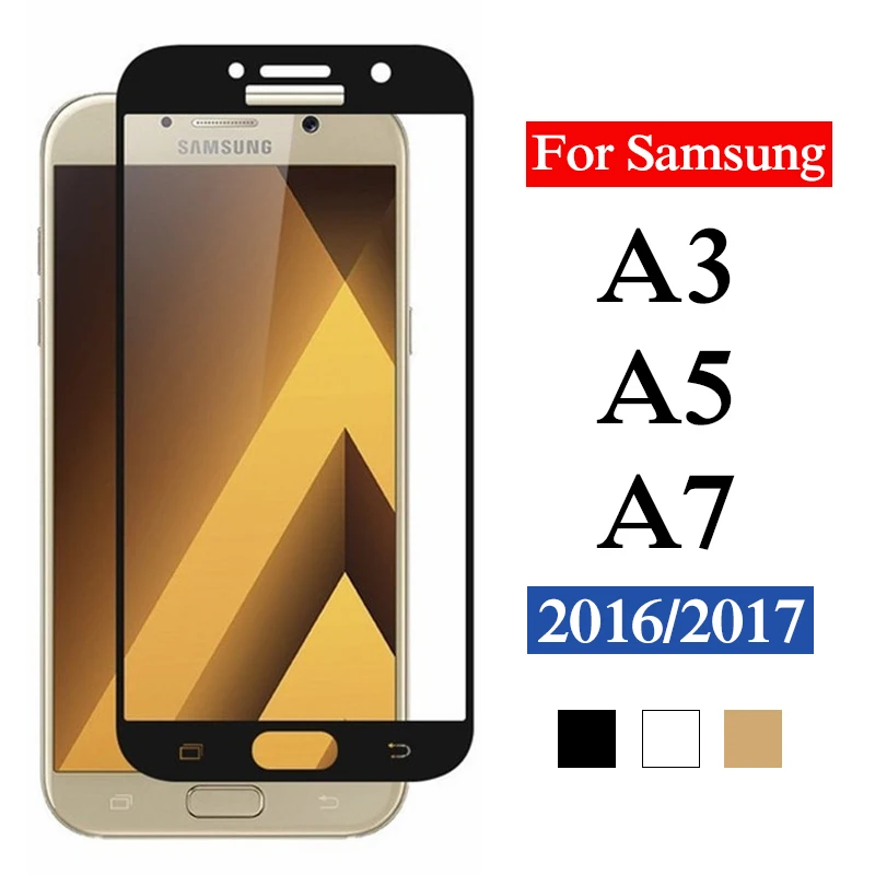 Защитное стекло для samsung a3 a5 a7 закаленное стекло на samsyng galaxy a 5 3 7 5a 3a Защитная пленка для телефона