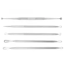 5 шт./компл. Нержавеющая сталь для удаления черных точек прыщей удаления двойной головкой набор иголок с коробкой инструмент для удаления прыщей инструмент