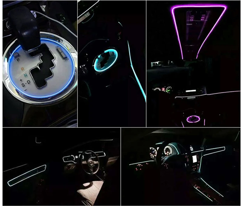 MICTUNING 1 м/2 м/3M/4M/5 м авто светодиодный гибкий неоновый светильник w/12 В USB сигаретный привод светящийся EL провод веревка для салона автомобиля декоративная полоса