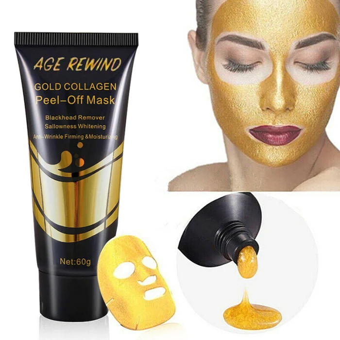 24K золотое масло для лица глубокое очищение черная грязевая маска для удаления черных точек Очищающая отшелушивающая маска против морщин Укрепляющая маска для лица