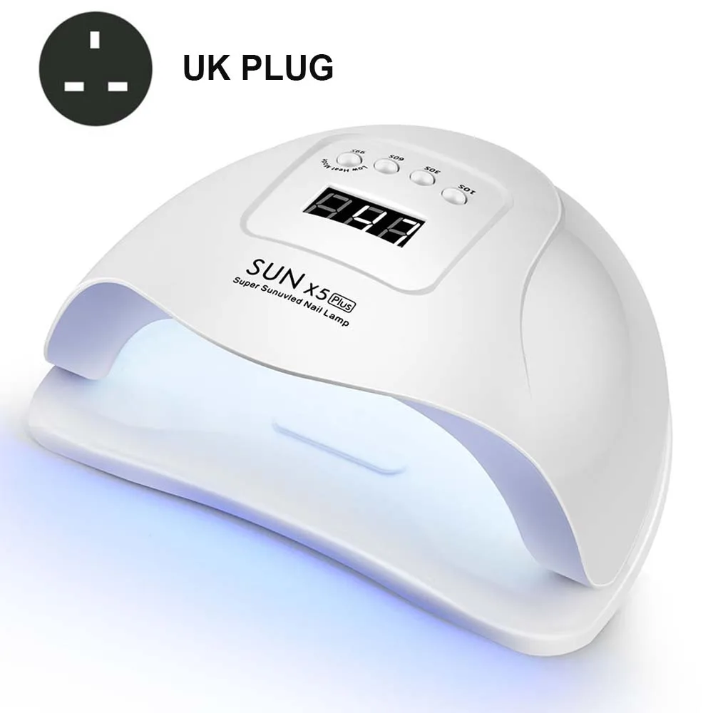 X5 PLUS UK Plug 80 Вт Светодиодный светильник для ногтей для маникюра Сушилка для ногтей машина УФ лампа для отверждения УФ-гель для ногтей с датчиком движения ЖК-дисплей - Цвет: X5 PLUS UK Plug