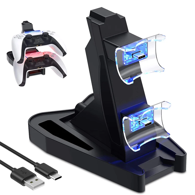 

Dual Fast Charger For Sony PlayStation 5 Controller Charging Docking Station Stand For PS5 Gamepad Joystick Accessories