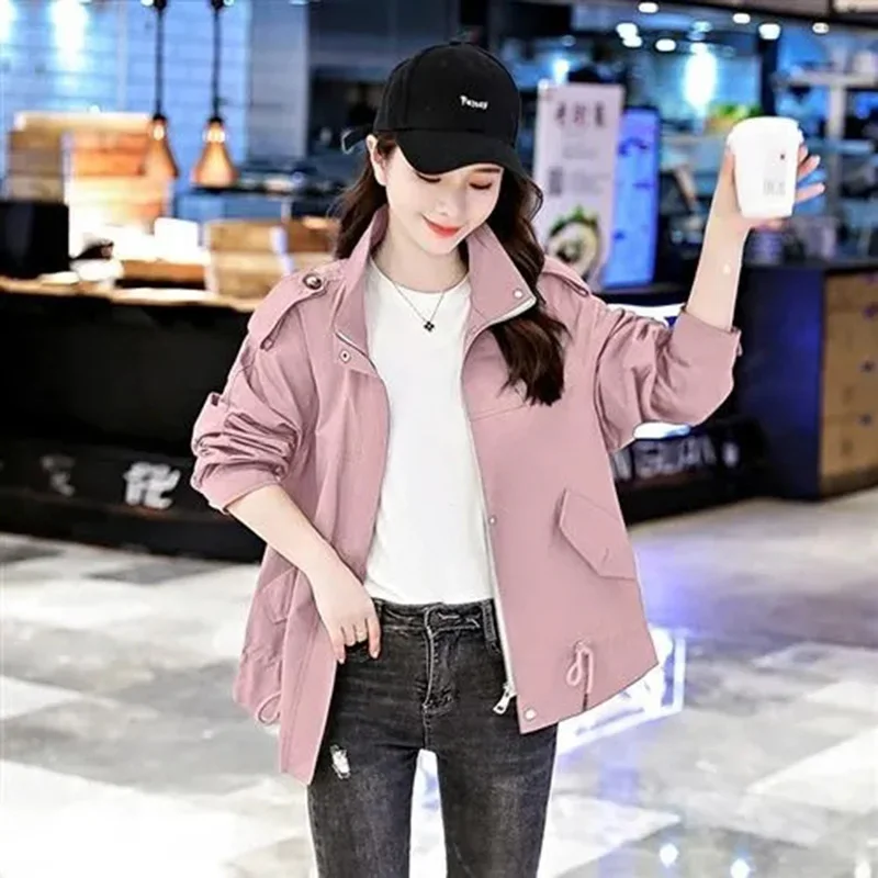 

Windbreaker Jacket Women's Short Spring Autumn Clothes 2021 New Fashion Work Clothes Casual Versatile Trend