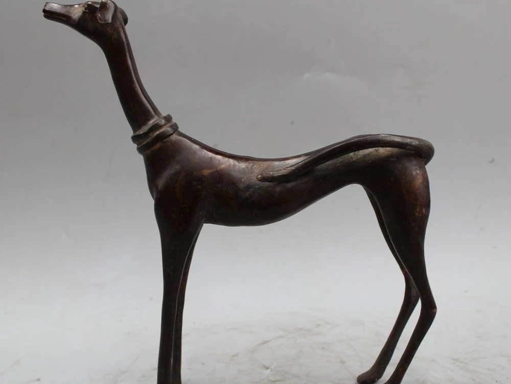 Dog Unique Brass Statue Figurine Animal Crafty Cast Hound Handicraft 
