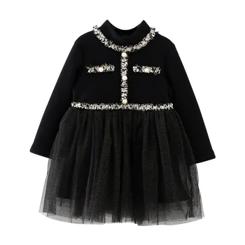 

princess girls dresses autumn party dress girls black girls fall clothes mesh splice kids clothes tutu dress vestido infantil