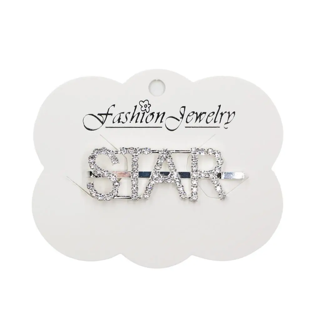 STAR 1 шт., серебряные королевские женские хрустальные стразы с буквами, заколки для волос, головные уборы, аксессуары для укладки волос - Цвет: STAR