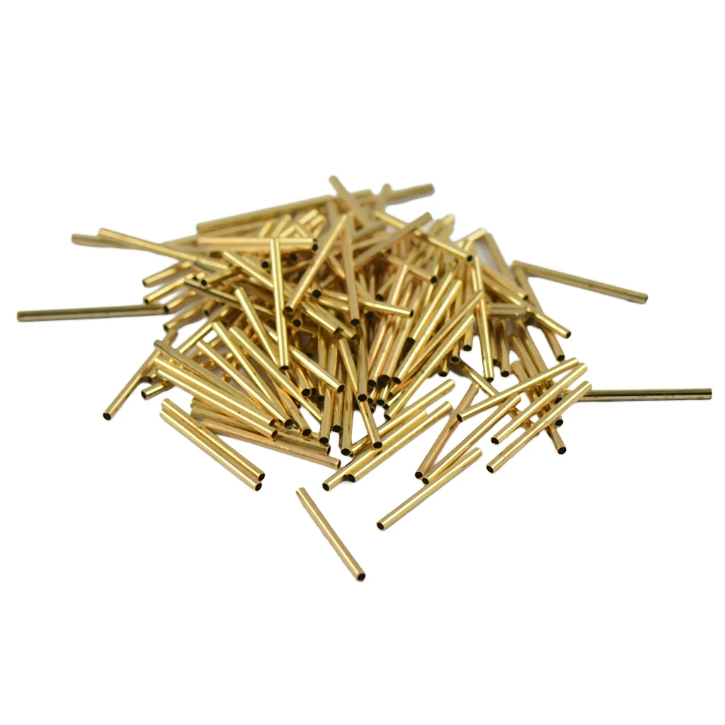 50pcs Tube Loose Beads 20 x 1.5 mm Gold Plated Spacer Metal Tube Beads