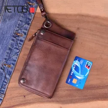 AETOO ручной работы кожаный Длинный кошелек ретро старый мульти-карта сумка мужская сумка кожаная большая емкость молния телефон сумка