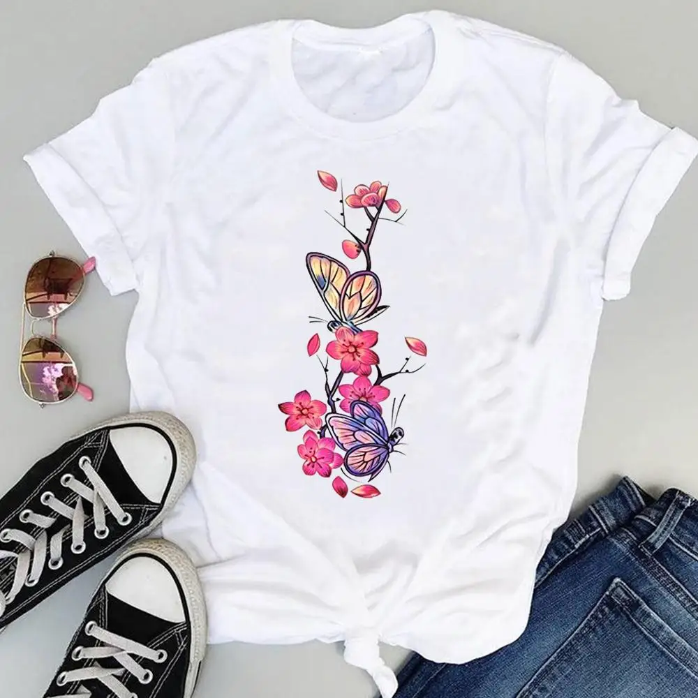 Hf439c630b5084d12807c4ab45080383dP - Butterfly Short Sleeve T-Shirt