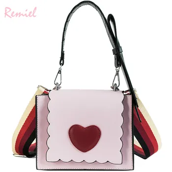 

Women's Designer Handbag 2018 Fashion New Quality PU Leather Women bag Sweet Cute Ladies Red Heart Tote Shoulder Messenger bags