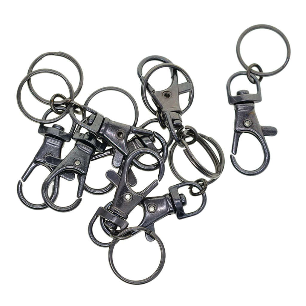 10 Pieces Paracord Carabiner Snap Hook Clasp Metal Key Ring Lobster Clasps Key Chains DIY Crafts Supplies - 18mm O Rings