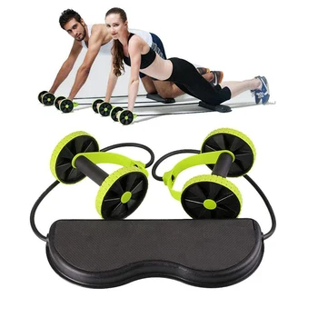 

High quality fitness rope pulling tool roller stretch elastic abdominal resistance AB roller abdominal muscle trainer exercise