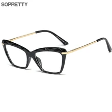 Ретро Женский Кристалл кошачий глаз TR90 прозрачное стекло es рамка, Женский рецепт близорукость дальнозоркость, оптические линзы
