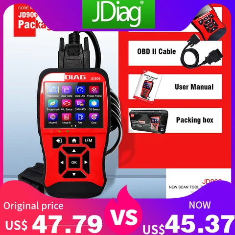 JDiag JD906 professional obd2 OBDII automotive scanner Car Diagnostic Tool Full System Upgraded Code Reader OBD2 Scanner JD906 JDiag JD906 professional obd2 OBDII automotive scanner Car Diagnostic Tool Full System Upgraded Code Reader OBD2 Scanner JD906