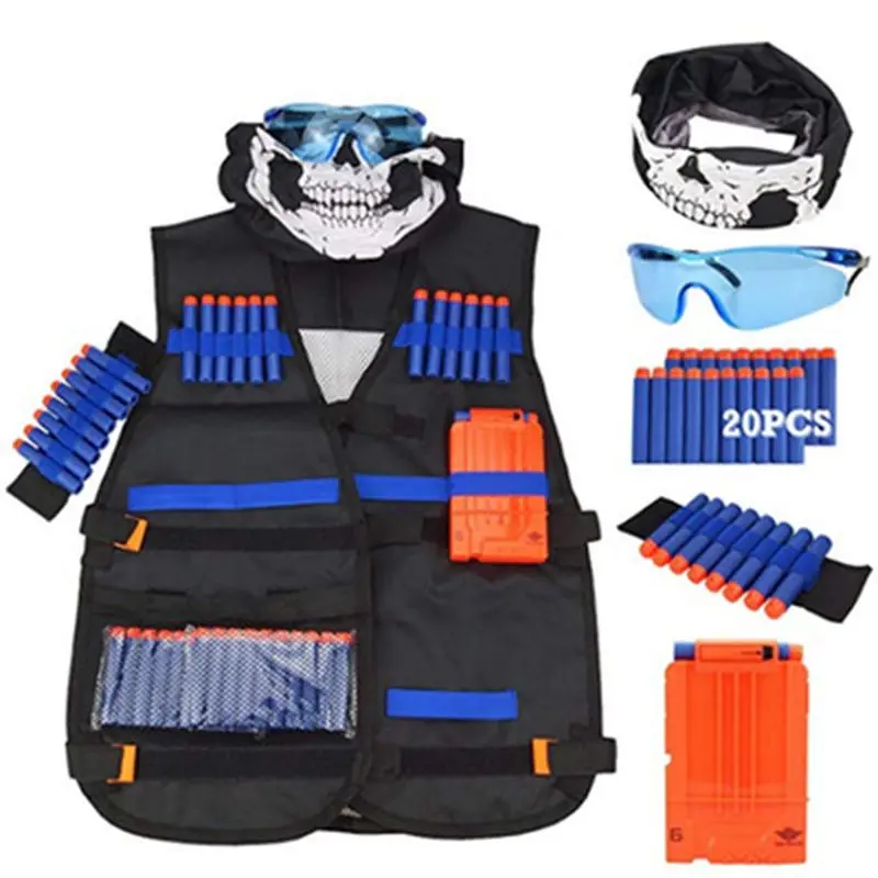 6pcs Nerf Gun Toy Children Tactical Nerf Gun Toy Childreun Accessories Waistcoat Ammo Holder Pistol Nerf Bullets Toy Clip Darts