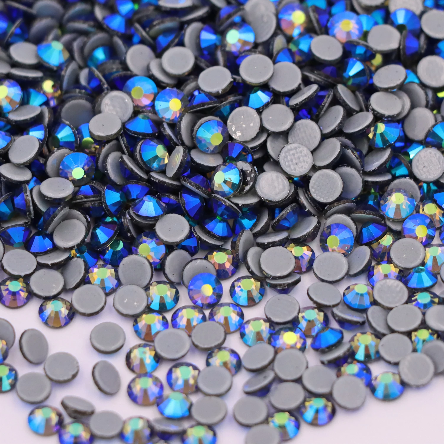 

Черный бриллиант AB горячей фиксации Стразы с плоской задней поверхностью гладить на стекле Кристаллы Блестки стразы камни DIY для ткани одеж...