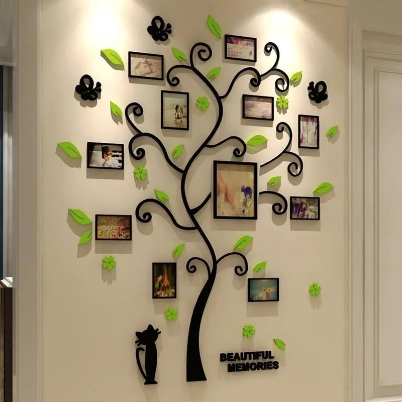 Винтажные обои 3D DIY сборка семейная фоторамка Дерево домашний декор дизайн гостиной плакат фоторамки Pegatinas