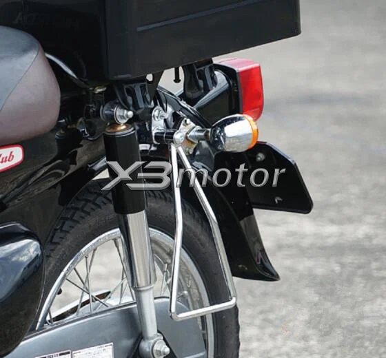 Универсальный 1 шт. мотоциклетная седельная сумка Поддержка баров Кронштейн для Honda Super Cub 50 65 70 90 C100 C125 черный хром