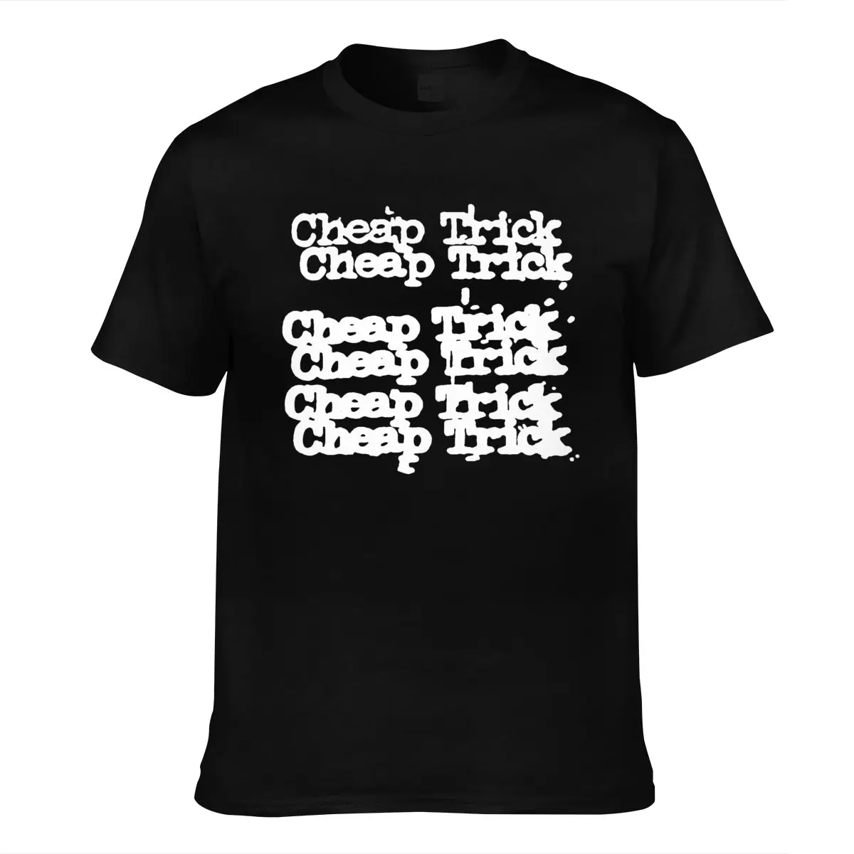 

Short Sleeve Tee Casual T Shirt Pattern Chinese Style Cheap Trick T-shirt, American Rock Band Black Print Cotton O-neck Worsted