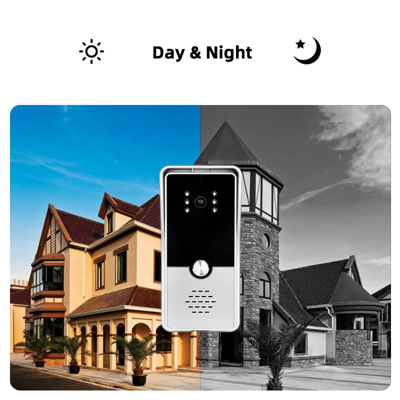 HomeFong 7 Inch Video Intercom For Home Door Phone System Apartment 1000TVL Doorbell With Camera Waterproof Day Night Vision apartment intercom system with door release