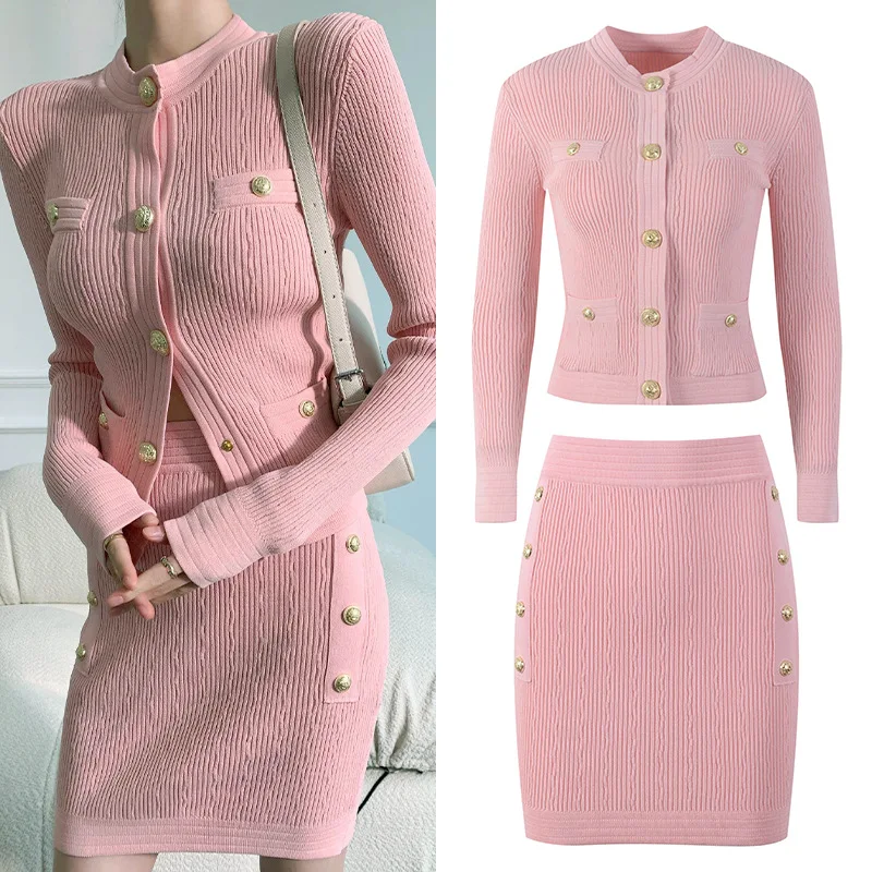 Korean Outfit Sets Skirts Set Sweater Skirt Outfit 2021 Knit Tops