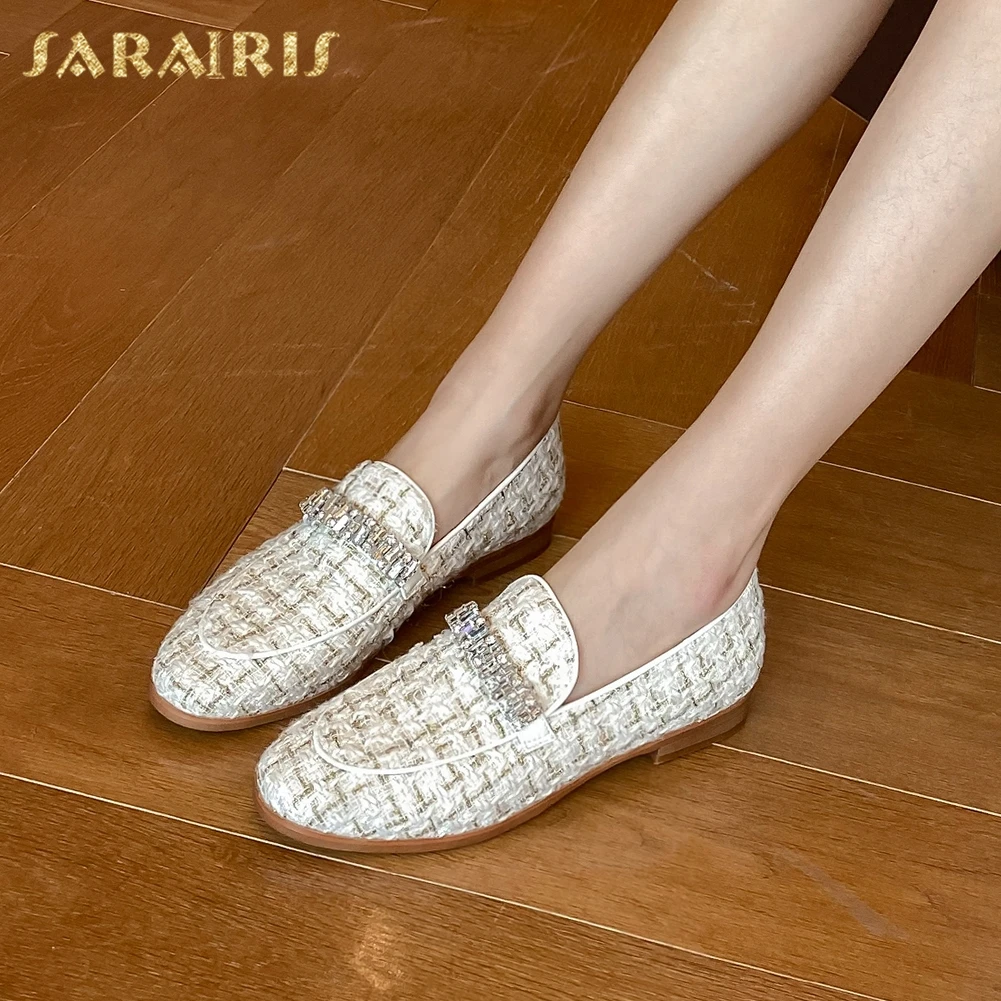 

Sarairis Hot Sale 2020 High Quality Pigskin Mix Color Shoes Woman Pumps Female Slip-On Spring/Autumn Office Lady Pumps Women