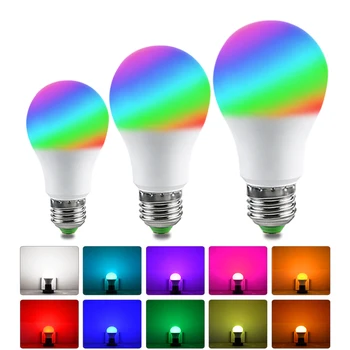 

15W RGB LED Lamp E27 B22 Memory Function LED Light Bulb with Remote 5W 10W 85-265V RGBW RGBWW LED Lamp Dimmable Home Decor Light