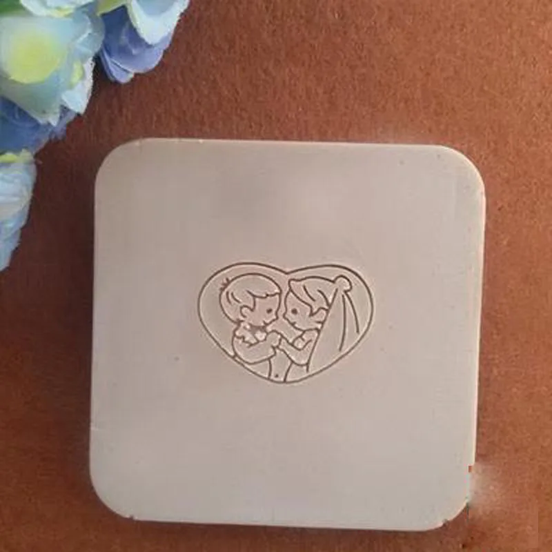 Handmade Lovers Making Stamp, Clear DIY, Organic Glass, Soap Seal, No Handle, Acrylic Chapters, Custom, Girls, Boys Pattern