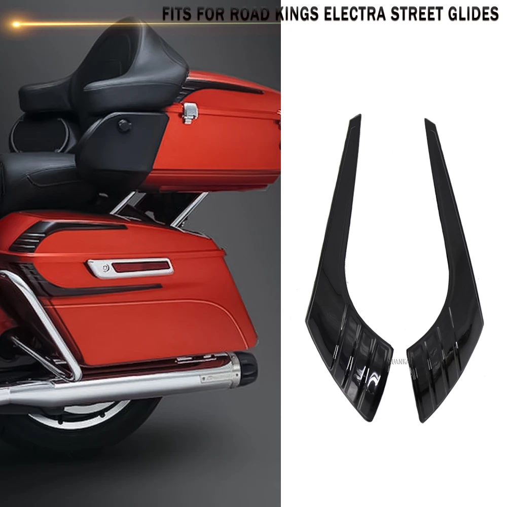 

Fits For Road Kings Electra Street Glides 2014-2020 2021 Tri-Line Saddlebag Hinge Cover Chrome And Black