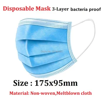 

100 PCS Masks for dust protection Disposable Face Masks with Elastic Ear hang Disposable Dust &Filter Safety Mask