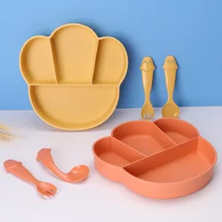 Ensemble d'assiettes, cuillère, fourchette, poignée incurvée, cuillère, 4 pièces 