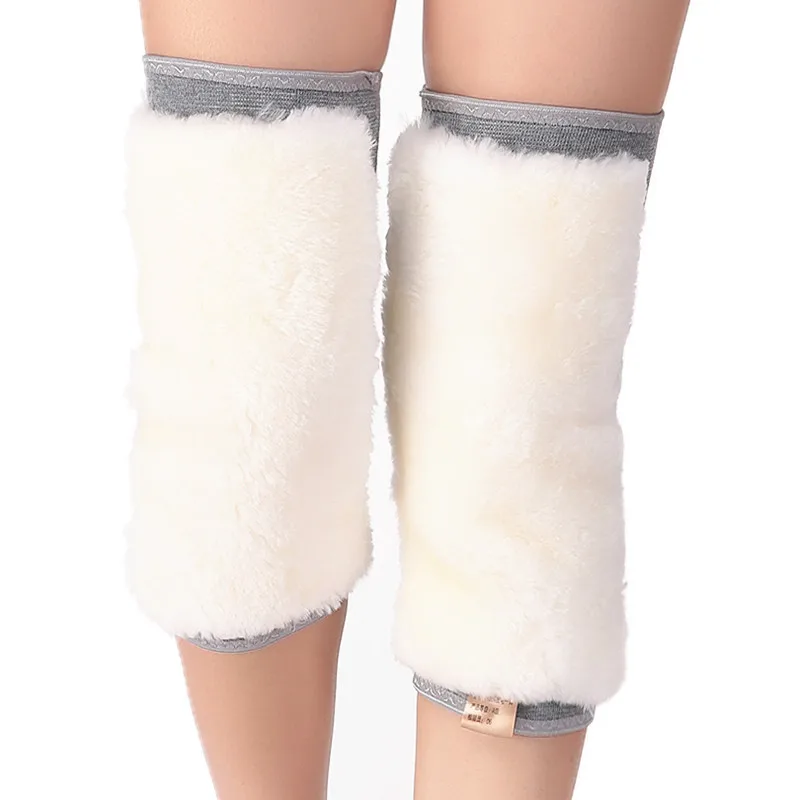 Сохраняет тепло на коленях шерсть утолщение эластичный мех один колено протектор подходит для мужчины и женщины зимой наколенники
