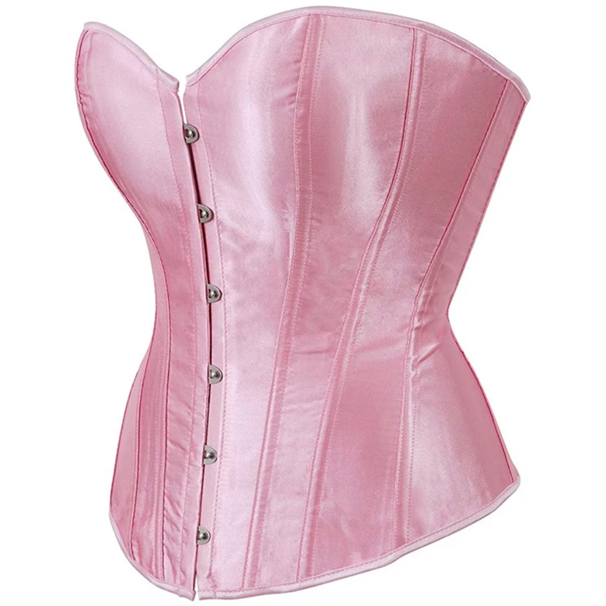 Bustier femme,Dames Classique Burlesque Satin Sans Bretelles Bustier