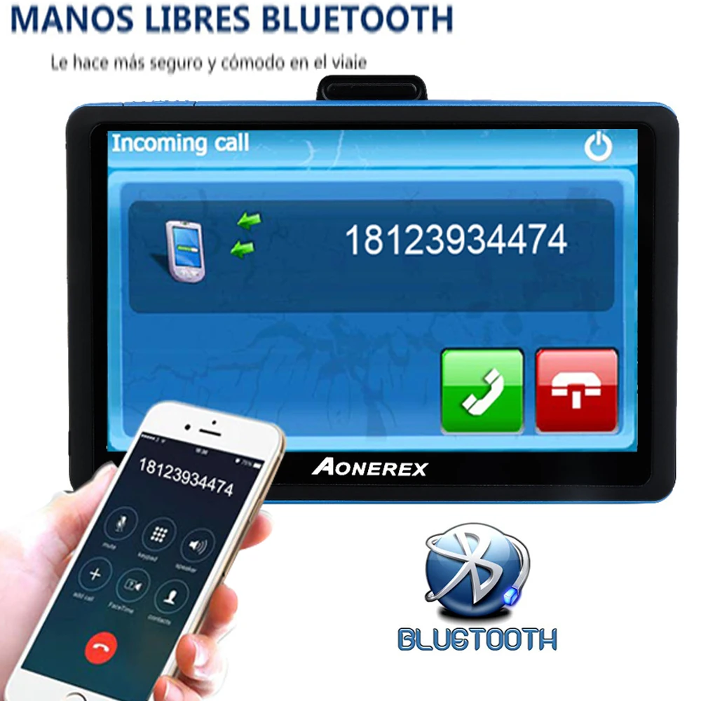 GPS автомобильное навигационное устройство 5 дюймов ЖК экран FM Bluetooth спутниковая