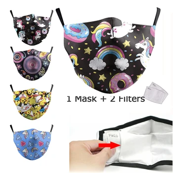 

Mask Black PM2.5 Mouth Mask Adults Reusable Face Mask Anti Watercolor Facemask Proof Flu Mask Washable Cotton Mask Mouth Mask