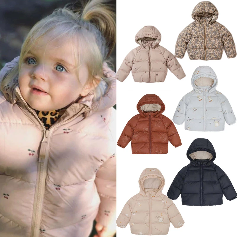 Baby Girls Parka Light Jacket Ks Brand Hoodies Cotton Down Coat New Winter Children Jacket Fall