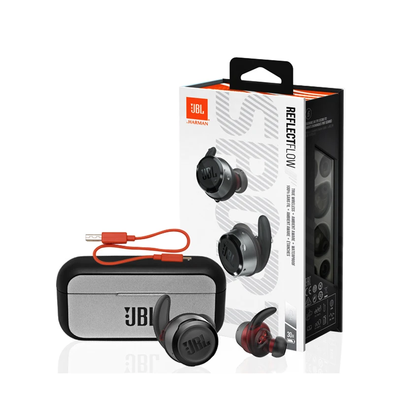 Original JBL Reflect Flow Bluetooth Wireless Ture Wireless Sports In ear Earbuds With Mic Charging Case IPX7 Waterproof Headset