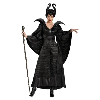 

Snailify Adult Deluxe Maleficent Christening Black Gown Costume Maleficent Horn Halloween Costume For Women Black Helmet