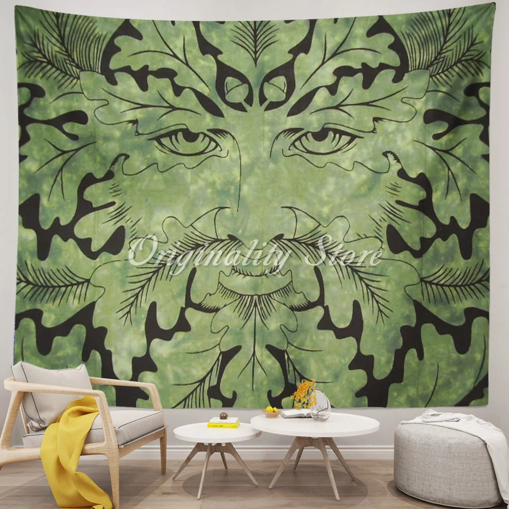 

Зеленая Гобеленовая подвеска на стену Greenman
