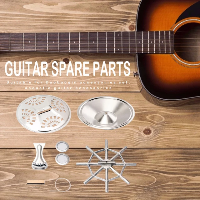 8pcs/set Dobro Guitar Accessories Parts with Resonator Cone Soundhole  Screens Tailpiece Spider Bridge Saddle Music