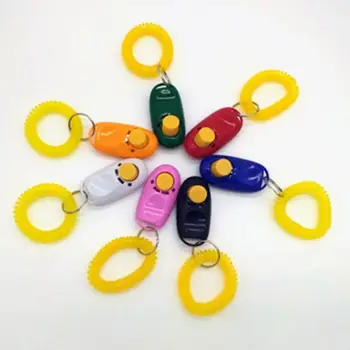 

Pet Cat Dog Training Clicker Plastic Dogs Click Trainer Adjustable Sound Key Chain For Dogs Remote Pet Whistle Pet Supplies