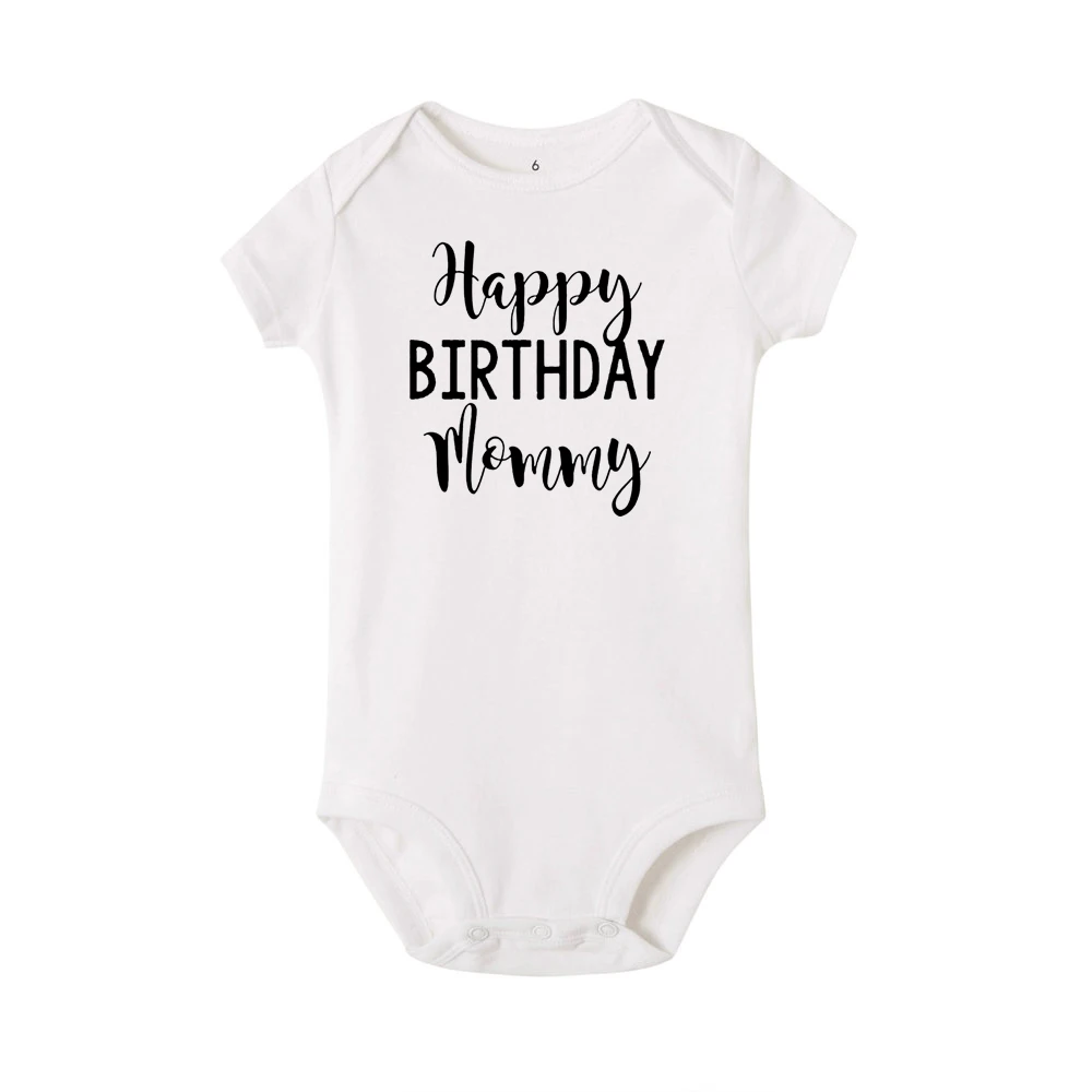 Боди унисекс для маленьких мальчиков и девочек с днем рождения; хлопок; одежда для дня рождения; милые вечерние костюмы для детей; Модная одежда - Цвет: RL06-SRPWH-