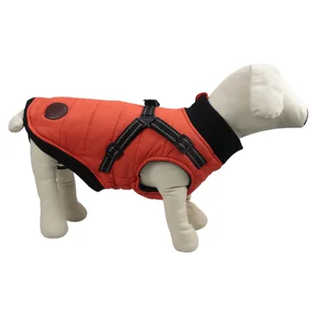 

Autumn Winter Pet Cotton Vest Chest and Back Thickened Dog Coat High Collar Design Protection Pet Neck