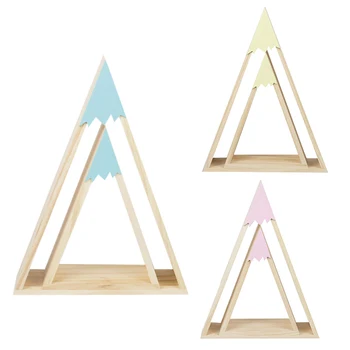 

Nordic Style Wooden Snow Mountain Triple-cornered House Shelf Children's Room Home Decoration