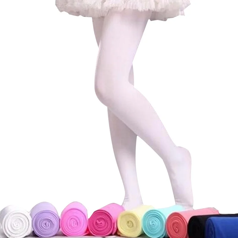 

2018 Spring Candy Color Kids Pantyhose Ballet Dance Tights for Girls Stocking Children Velvet Solid White Pantyhose Girls Tights