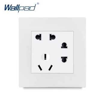 

7 Pin Socket Wallpad Luxury White Wall Power Electrical Outlet Sockets PC Panel