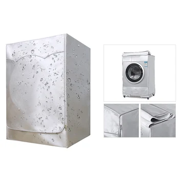 

Silver Washing Machine Cover Waterproof Washer Cover For Front Load Washer/Dryer Dustproof Washing Machine Cover